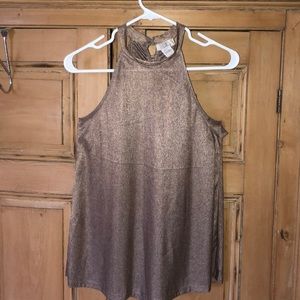 Spandex blend copper metallic top